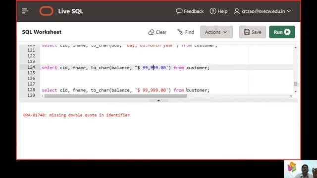 12.  DBMS Lab.   Experiment 5B.  Date and String Functions in SQL