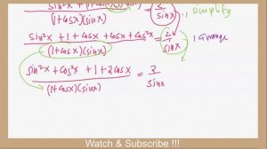 Proving Trigonometric Identities (sinx/1+cosx) + (1+cosx)/sinx  = 2/sinx