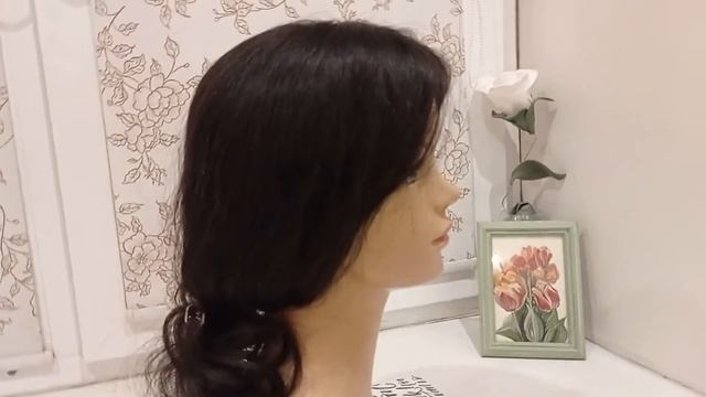 Накладка из натуральных Славянских волос, лёгкая имитация на шёлке, длинна 45см. В наличии! смотреть онлайн