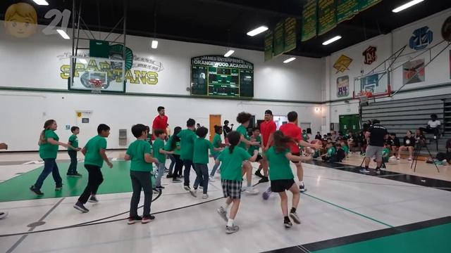 5 Adults vs 50 Kids Basketball