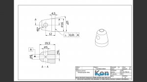 FreeCAD22 KH019 Компрессорная гайка Создать эскиз Вращение Отверстие Метрическая левая резьба