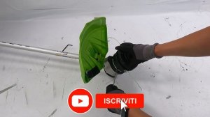 Decespugliatore elettrico Greenworks GD60BC 60V a batteria - batteria da 4Ah/60V:montaggio