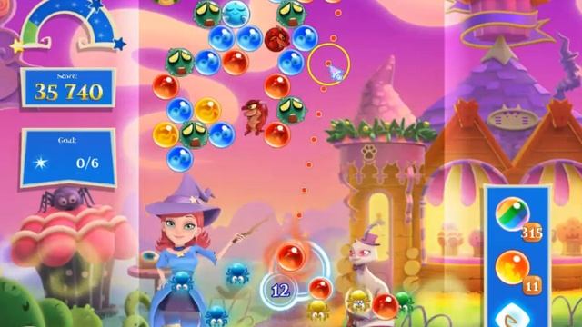 Bubble Witch 2 Saga Level 3530 with no booster & 2 bubbles left смотреть онлайн
