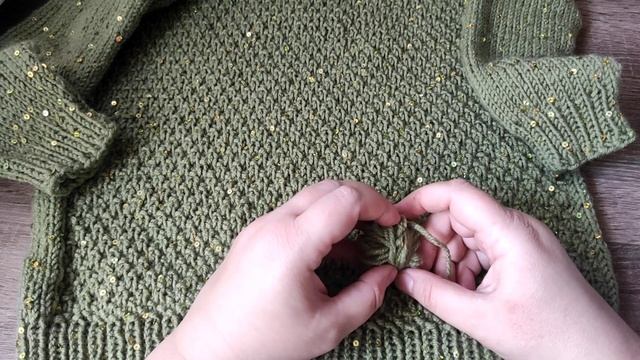 Джемпер спицами,готовая работа//Обзор на пряжу Alize MIDI Pullu смотреть онлайн