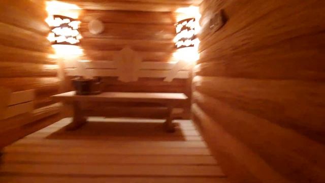 ✅ВНУТРЕННЯЯ ОТДЕЛКА БАНИ из липового горбыля с лыком. Электрическая печь в парной и вечные лавки.