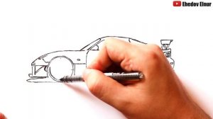 Как нарисовать машину Mazda RX-7 | Car drawing