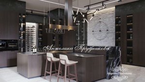 Современные интерьеры кухни и парадной столовой в частном доме