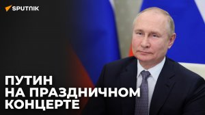 Путин выступает на концерте в честь годовщины Сталинградской битвы 