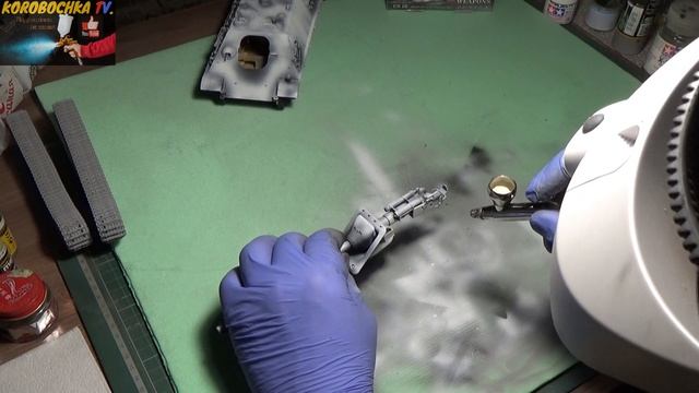 Ягдпантера покраска!Видео гайд Нанесение камуфляжа аэрографом без масок! смотреть онлайн