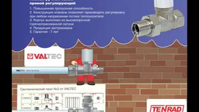 VALTEC: Схема подключения радиатора