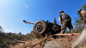 Боевая работа расчета Д-30 ЦВО в зоне СВО.