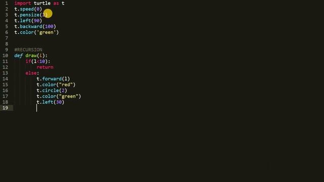 Python Graphics - Рисуем факториал дерева