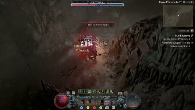 Diablo 4 Lvl 77 vs 93 The Butcher!! #diablo4 #butcher #barbarian смотреть онлайн