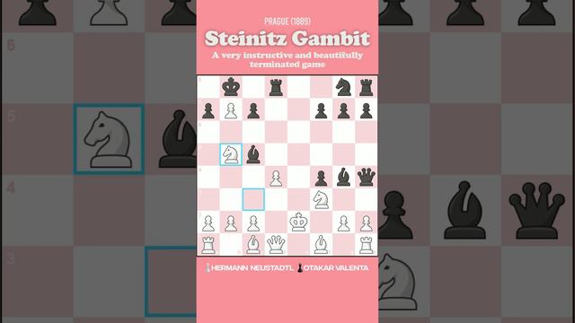 Hermann Neustadtl vs Otakar Valenta (Prague 1889) | Steinitz Gambit, Zukertort Defense