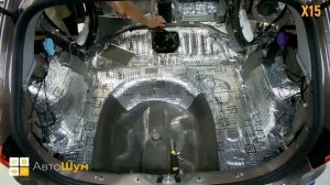 Шумоизоляция багажника с арками Kia Rio X Line в уровне Комфорт. АвтоШум.