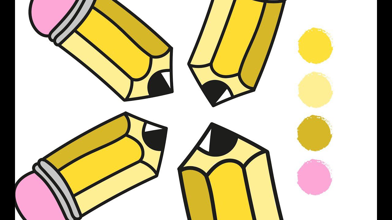 Раскраска КАРАНДАШ / Как нарисовать КАРАНДАШ / Рисунок КАРАНДАШ / Краски Раскраски смотреть онлайн