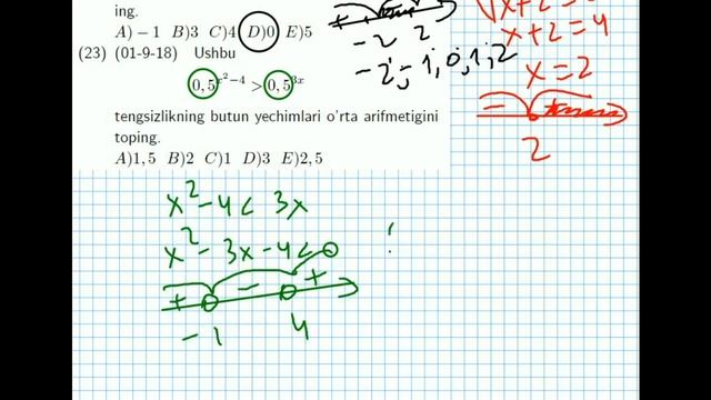 AXBOROTNOMA.  Ko'rsatkichli tengsizliklar. 1-39 TESTLAR YECHIMI