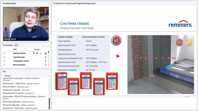 Вебинар РЕММЕРС 10.04.2020. Внутренняя гидроизоляция.
