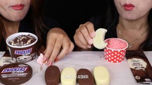 ASMR SNICKERS ICE CREAM, NEAPOLITAN ICE CREAM SANDWICHES, MINI MILK & WHITE CHOCOLATE ICE CREAM BAR