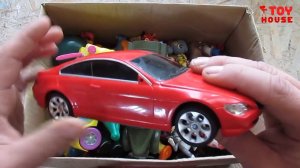 TOY BOX. Box with toys - animals, cars, cartoon heroes, kinder joy, lps, a lot of toys.