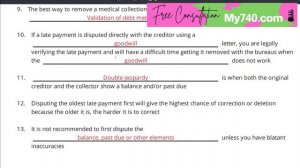 Credit Sweep Dispute Letter Tactics Worksheet