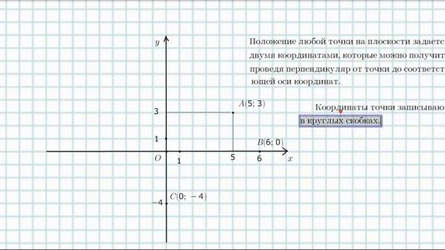 Прямоугольная система координат.  Абсцисса и ордината.