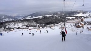 Горнолыжный спуск "профи" с горы  на г/к "Плай", Карпаты