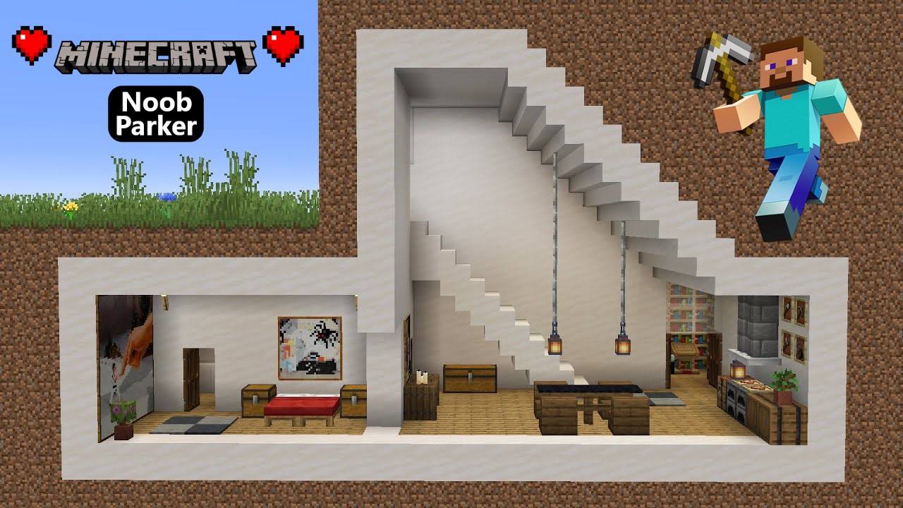 Майнкрафт - как построить подземный горный бункер, Minecraft.