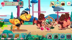 ДИНОЗАВРЫ прохожу уровень 99 DINO BASH Атака Троглодитов #34 ВИДЕО про динозавров