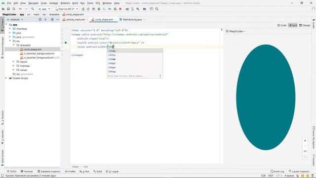 how to create Circle Shape in android
