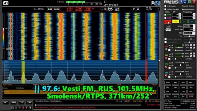 29.09.2023 08:38UTC, [Tropo], Вести ФМ, Смоленск, 101.5МГц, 371км