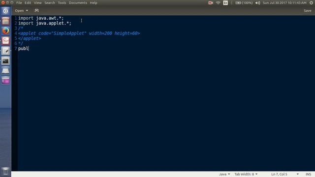 Simple Java Applet program in Ubuntu смотреть онлайн