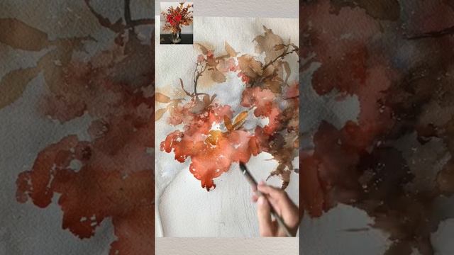 Рябина, акварель.  Марина Ласаева #акварель #watercolor