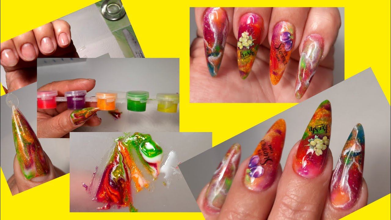 *400*Быстренько Нарастила/Неоновый Цветной Полигель/Верхние Формы/extension With Colored Polygel
