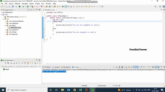 If Else Statement In Java | Java Spring Boot Tutorial For Beginners |