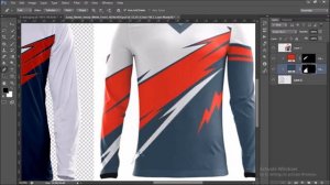 Cara Mudah Menjiplak Desain Jersey Lengan Panjang \\ Mockup Jersey Photoshop