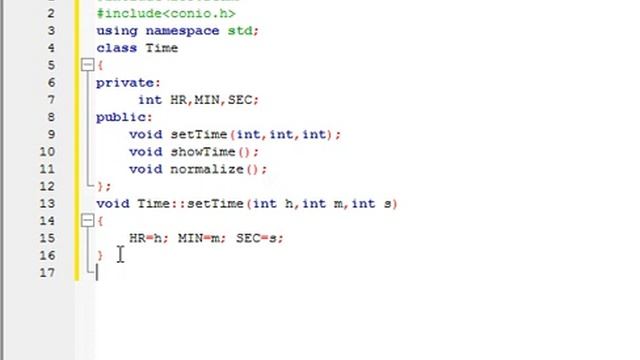 CPP program to define Time class