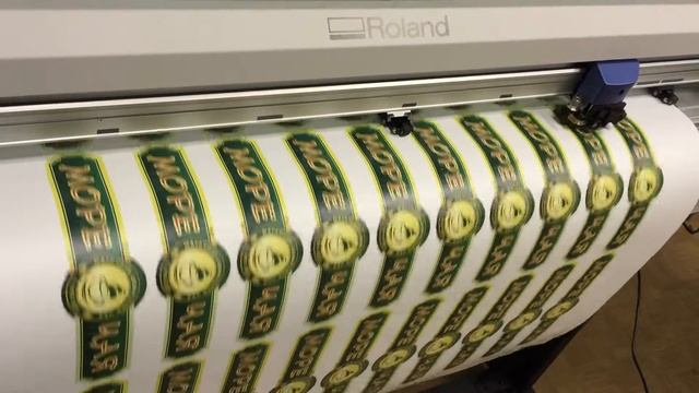 Плоттерная резка по напечатанному изображению (по меткам) на Roland CAMM-1 PRO GX-500 смотреть онлайн