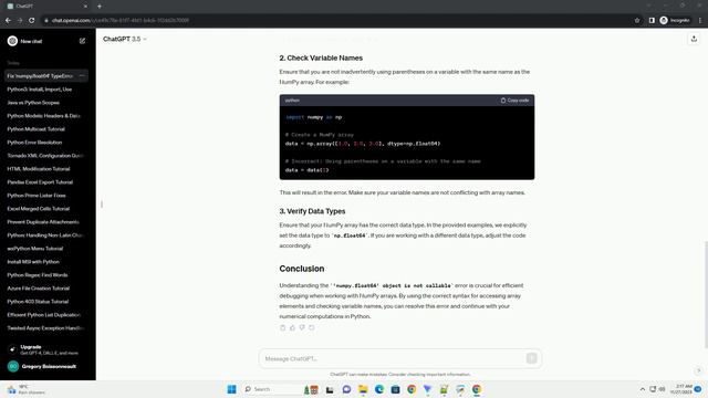 Python Error numpy float64 object is not callable