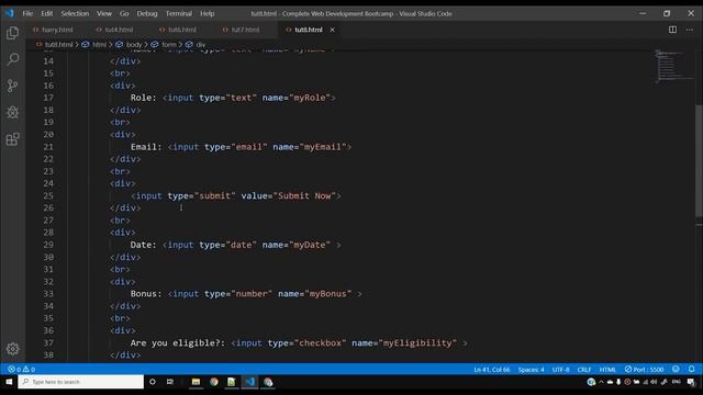 HTML Forms Input TagsWeb Development Tute #webdevelopment,#JavaScript,#amandhattarwal,#webdesigning