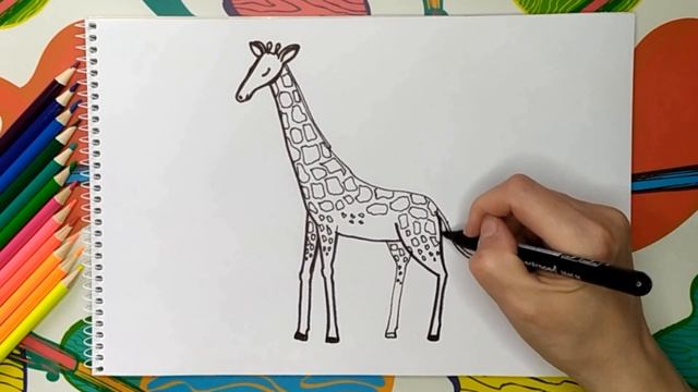 Как рисовать жирафа ?| How to draw a giraffe смотреть онлайн