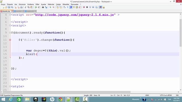 dinamik il ilçe uyguluması (dinamik select) - ders 61 смотреть онлайн