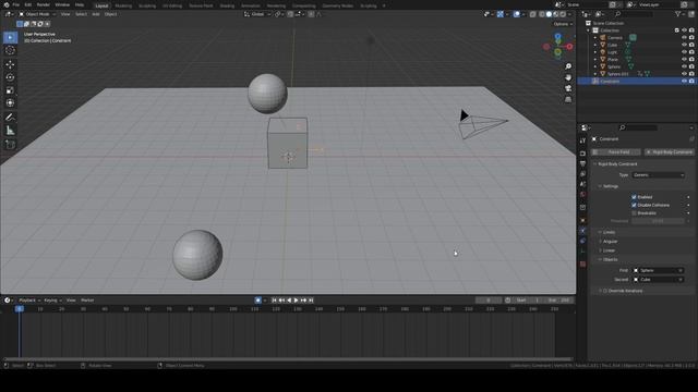 Модификатор Rigid body constraint - ограничители. Физика твердых тел в blender. смотреть онлайн