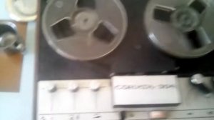 Работа катушечного магнитофона Соната -304