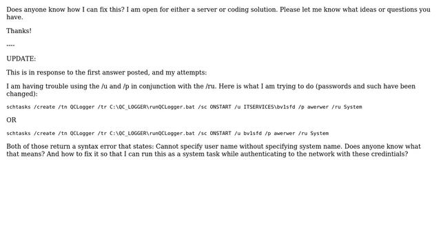 Schtask.exe, Running Java Jar as System, Program Can't See Network (Windows Server 2003) смотреть онлайн