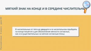 Русский язык 6 класс (Урок№69 - Мягкий знак на конце и в середине числительных.)