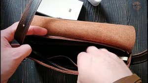 Мужская сумка через плечо из натуральной кожи "mb 019" Натуральная кожа. Ручная работа.