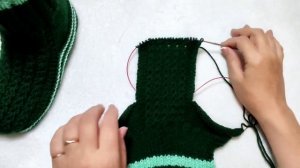 ?МК. Вяжем носки-тапки на 40-42 размер ⏩. На двух спицах без шва на подошве ?