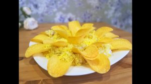 Салат ХРИЗАНТЕМА украшение стола Съедят первым! Салат с Чипсами