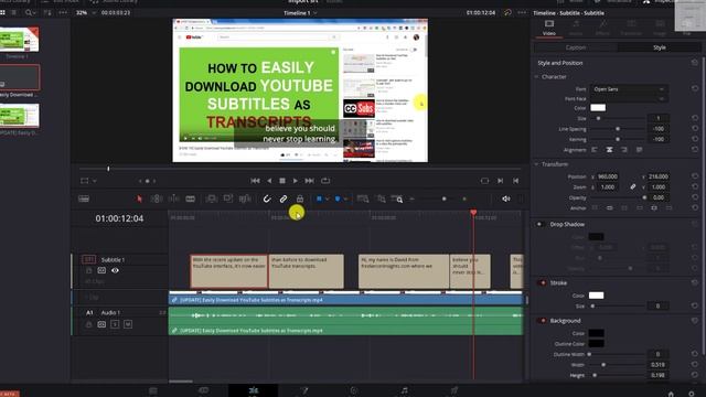 How to Import or Add SRT Subtitle Files in DaVinci Resolve смотреть онлайн